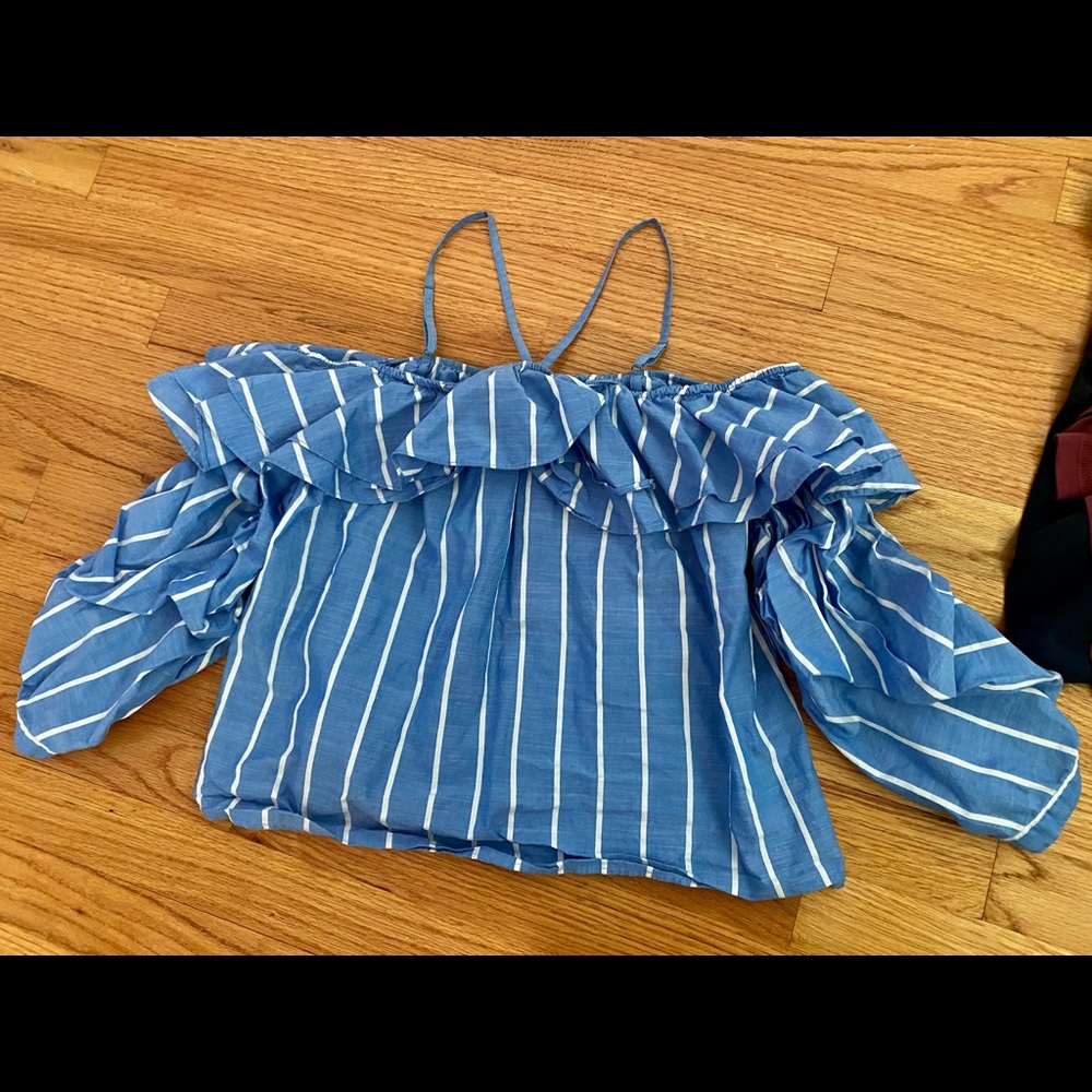 cute off the shoulder top with straps